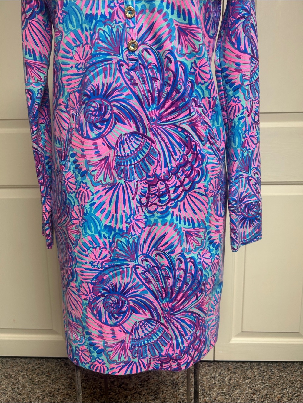 Lilly Pulitzer Ports Dress -Turquoise Oasis Shelleidoscope - Size XS - Picture 3 of 9